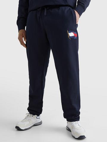 Férfi Tommy Hilfiger Big and tall wavy flag Melegítő Nadrág Sötétkék | HU 925BEX